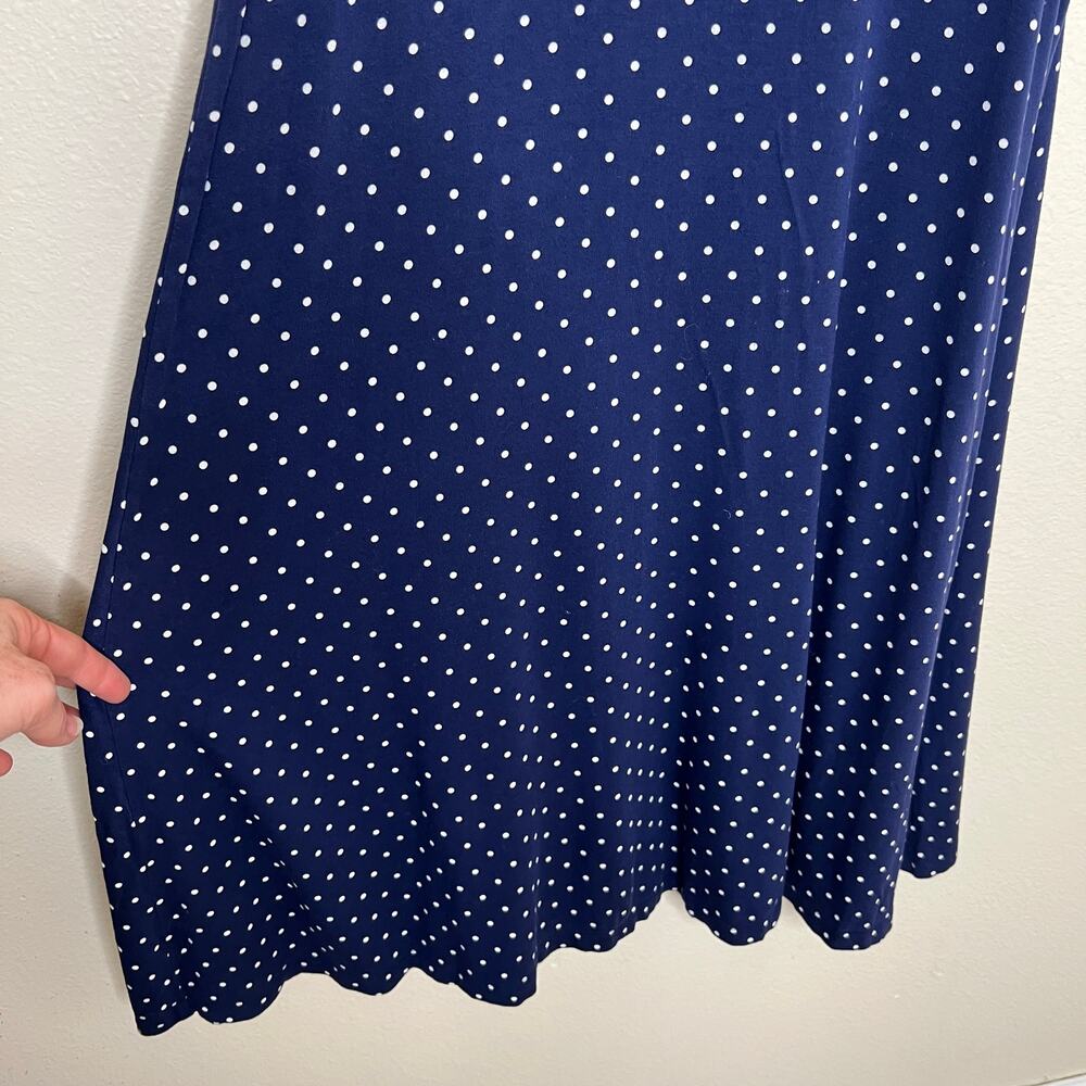 Old Navy Blue White Polka Dot Sleeveless Dress Large - Picture 4 of 8
